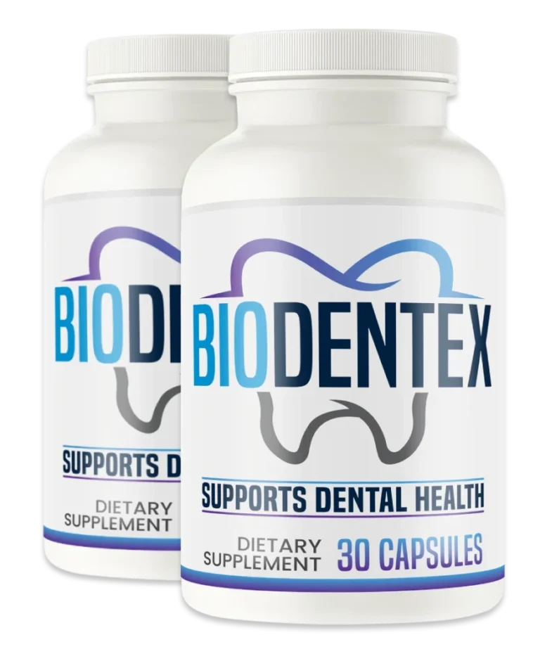BioDentex dental health supplement bottle supporting healthy teeth and gums.