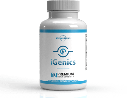 Buy iGenics eye health supplement bottle with 60 capsules for vision support
